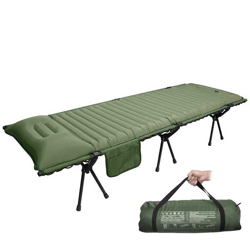 TERRANAP - Korkea puhallettava telttasänky tyynyllä