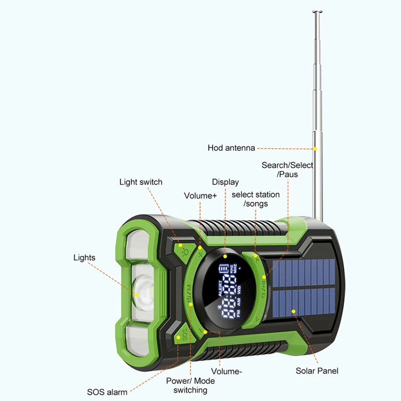 CELESTA - 5000 mAh aurinkoenergiaradio